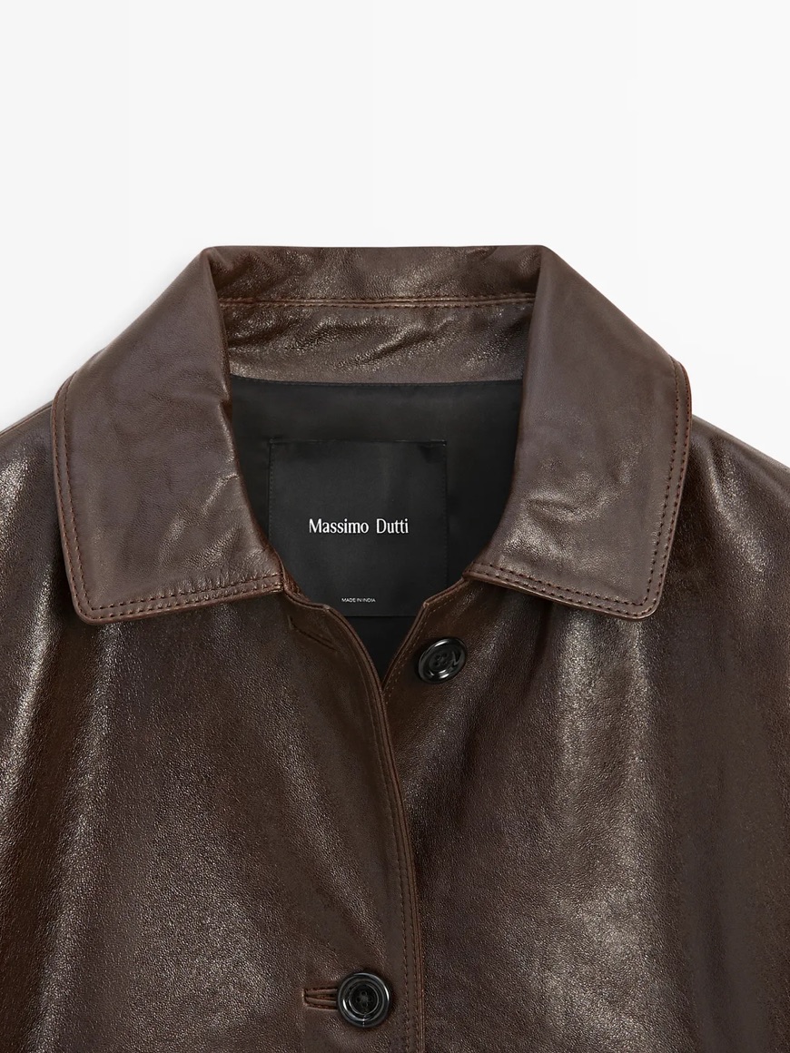 Massimo Dutti Nwt Nappa Leather Jacket Brown 4704/664 — image 5 of 8
